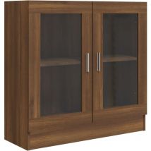 Armoire à vitrine Chêne marron 82,5x30,5x80cm Bois d'ingénierie vidaXL