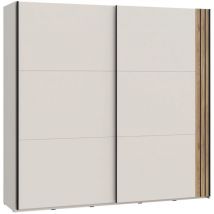 1000brico - Armoire aménagée - waikato - 2 portes coulissantes - Blanc - 220,1 x 61,2 x 210,5 cm