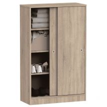 Muebles Pitarch - Meuble bas d'appoint Turin 2 portes 3 étagères couleur cambrien meuble de rangement polyvalent 120x74x33 cm