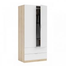 Armoire avec 2 portes et 2 tiroirs Cm. 80x52x180