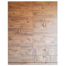 Armoire avec 4 portes et 2 tiroirs en chêne 120 x 41 x 170 cm