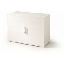 Webmarketpoint - Armoire avec double porte et étagère blanche avec portes blanches