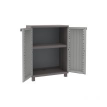Cwood Armoire all-plan en polypropyle'ne avec 2 portes effet bois cm68x39xh91,5 pour l'exte'rieur - Terry