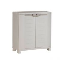 Plastiken - Armoire basse de rangement en résine 2 grandes étageres - l 90 x p 45 x h 100 cm - Gamme Space saver