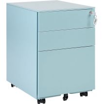 Beliani - Caisson de Rangement à Roulettes avec 3 Tiroirs en Acier Bleu Clair Industriel Cami
