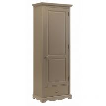Armoire Bonnetière Taupe Style Anglais 4 Niches l 70 h 186 p 42 cm - marron