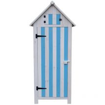 Habrita Foresta - Armoire cabine de rangement arm 0805 b+b lasurée 0,41m2 bleue et blanche 3 étagères