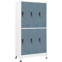Les Tendances - fimei Armoire à casiers Gris clair et gris foncé 90x45x180 cm Acier