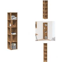 Armoire d'angle chêne artisanal 33x33x165 cm bois d'ingénierie - Armoire D'angle - Armoires D'angle - Étagère D'angle - Étagère à Livres