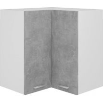 Armoire d'angle suspendue Armoire de cuisine Meuble haut Cuisine Gris béton 57x57x60 cm Aggloméré 97631