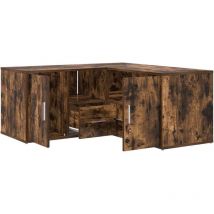 Armoire d'angle chêne fumé 160x40x45 cm bois d'ingénierie