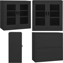 Vidaxl - Armoire de bureau Anthracite 90x40x90 cm Acier - Meuble De Classement - Armoire De Bureau - Armoire Métallique - Rangement Documents