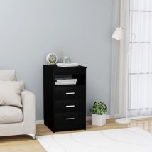 Maison Chic - Armoire de bureau, Armoire à tiroirs Noir 40x50x76 cm Bois d'ingénierie WFE631560