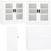 Vidaxl - Armoire de bureau Blanc 90x40x90 cm Acier - Meuble De Classement - Armoire De Bureau - Armoire Métallique - Rangement Documents