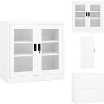 Vidaxl - Armoire de bureau Blanc 90x40x90 cm Acier - Meuble De Classement - Armoire De Bureau - Armoire Métallique - Rangement Documents