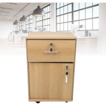 Armoire de Caisson de Bureau avec roulettes verrouillables, Commode de bureau de rangement à plusieurs tiroirs, Meuble de rangement d'archives sous