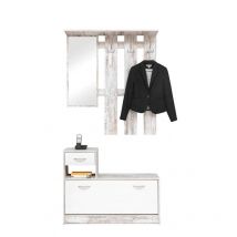 Mobile guardaroba da ingresso vintage bianco 100x25xh.180 cm