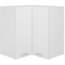 Armoire de cuisine d'angle suspendue - Meuble de rangement Style Contemporain Blanc 57x57x60 cm Aggloméré BV565312 Bonnevie