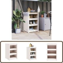Armoire de cuisine d'extérieur blanc bois de pin massif - Meuble De Cuisine Extérieur - Armoire De Cuisine Extérieure - Cuisine D'été - Mobilier De