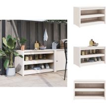 Armoire de cuisine d'extérieur blanc bois de pin massif - Meuble De Cuisine Extérieur - Armoire De Cuisine Extérieure - Cuisine D'été - Mobilier De