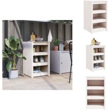 Armoire de cuisine d'extérieur blanc bois de pin massif - Meuble De Cuisine Extérieur - Armoire De Cuisine Extérieure - Cuisine D'été - Mobilier De