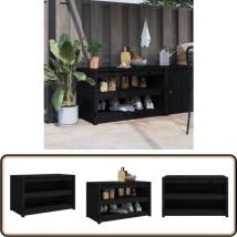 Armoire de cuisine d'extérieur noir 106x55x64cm bois pin massif - Meuble De Cuisine Extérieur - Armoire De Cuisine Extérieure - Cuisine D'été