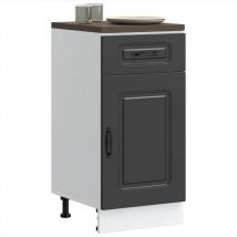 Armoire de cuisine Kalmar noir bois d'ingénierie
