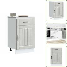 Armoire de cuisine Lucca gris béton bois ingénierie - Armoire De Cuisine - Armoires De Cuisine - Meuble D'évier - Meuble D'évier De Cuisine