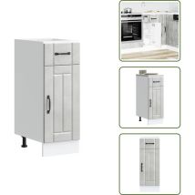 Armoire de cuisine Lucca gris béton bois ingénierie - Armoire De Cuisine - Armoires De Cuisine - Meuble D'évier - Meuble D'évier De Cuisine
