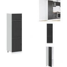 Armoire de cuisine Lucca noir bois d'ingénierie - Armoire De Cuisine - Armoires De Cuisine - Armoire De Cuisine Haute - Armoire De Cuisine Latérale