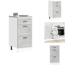 Armoire de cuisine Porto gris béton bois d'ingénierie - Armoire De Cuisine - Armoires De Cuisine - Meuble D'évier - Meuble D'évier De Cuisine