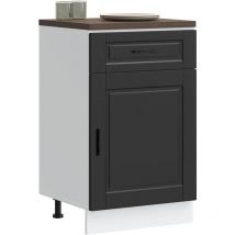 Armoire de cuisine Porto noir bois d'ingénierie