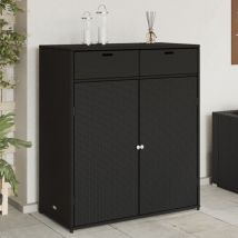 Armoire de jardin, Coffre de jardin,Boîte de rangement de jardin noir 105x55x113cm résine tressée togp29201 design in