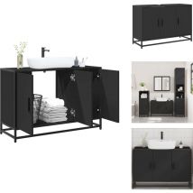Vidaxl - Armoire de lavabo de salle de bain noir 90x33x60 cm - Armoire Lavabo De Salle De Bain - Armoires Lavabo De Salle De Bain - Meuble De Lavabo