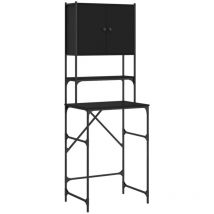 Armoire de machine à laver noir 68x48,5x194 cm