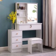 Llb Living Life Bed - Coiffeuse et table de maquillage avec miroir coulissant et tabouret Abby