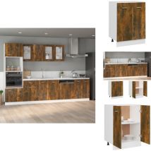 Armoire de plancher Chêne fumé 60x46x81,5 cm Bois d'ingénierie - Meuble De Cuisine - Armoire De Cuisine - Rangements Cuisine - Meuble Rangement