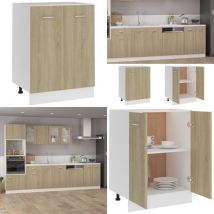 Vidaxl - Armoire de plancher Chêne sonoma 60x46x81,5cm Bois d'ingénierie - armoire de plancher - armoires de plancher - Home & Living - Brun