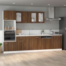 Armoire de plancher d'évier Armoire de cuisine Meuble bas de Cuisine Chêne marron 80x46x81,5 cm 31501