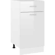 Armoire de plancher, Meuble bas cuisine, Armoire rangement de cuisine Blanc brillant 40x46x81,5 cm Aggloméré PEWV56770 Maison Chic