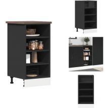 Armoire de plancher noir 40x44,5x81,5 cm bois d'ingénierie - Armoire De Plancher - Armoires De Plancher - Armoire De Cuisine - Placard De Cuisine