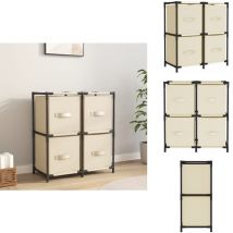 Vidaxl - Armoire de rangement 4 paniers en tissu Crème 63x30x71 cm Acier - Meuble De Rangement - Armoire De Rangement - Unité De Rangement - Meuble