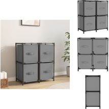 Vidaxl - Armoire de rangement 4 paniers en tissu Gris 63x30x71 cm Acier - Meuble De Rangement - Armoire De Rangement - Unité De Rangement - Meuble à