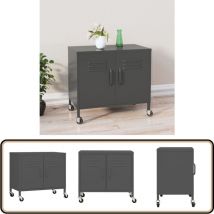 Vidaxl - Armoire de rangement Anthracite 60x35x56 cm Acier - Meuble De Rangement - Armoire Métallique - Armoire Anthracite - Meuble De Salon