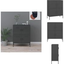 Armoire de rangement Anthracite 80x35x101,5 cm Acier - Meuble De Rangement - Armoire De Rangement - Armoire Métallique - Rangement Salle De Séjour