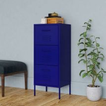 Maison Chic - Armoire de rangement Armoire de chambre Bleu marine 42,5x35x101,5 cm Acier 84491