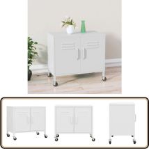 Armoire de rangement Blanc 60x35x56 cm Acier - Meuble De Rangement - Armoire Blanche - Armoire Métallique - Meuble Acier - Rangement Salle De Séjour