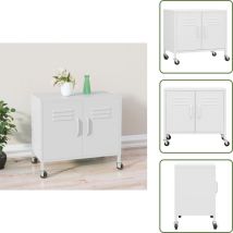 Armoire de rangement Blanc 60x35x56 cm Acier - Meuble De Rangement - Armoire Blanche - Armoire Métallique - Meuble Acier - Rangement Salle De Séjour