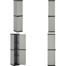 Armoire de rangement de jardin 3 étagères Gris/noir 34x40x168cm - Meuble De Jardin - Armoire De Rangement Extérieur - Rangement Jardin - Armoire
