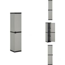 Armoire de rangement de jardin 3 étagères Gris/noir 34x40x168cm - Meuble De Jardin - Armoire De Rangement Extérieur - Rangement Jardin - Armoire